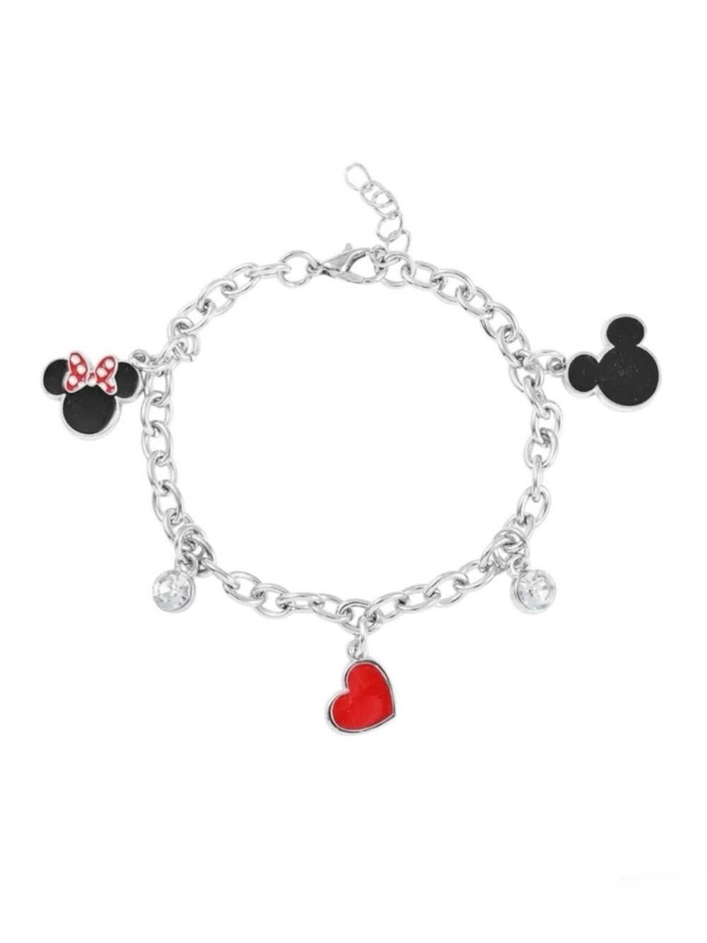 DISNEY Minnie & Mickey Mouse Charm Bracelet
